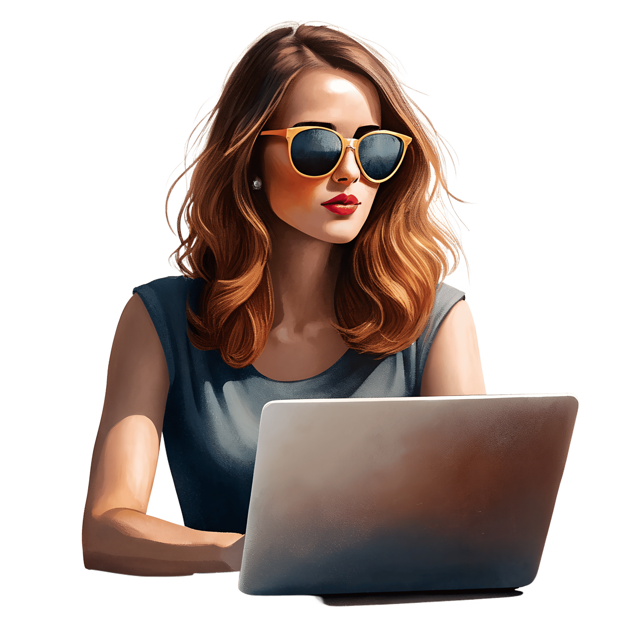 —Pngtree—woman working on laptop -_16299637 —Pngtree—woman working on laptop -_16299637